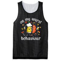 On My Wurst Behavior Funny Bratwurst German Oktoberfest Mesh Reversible Basketball Jersey Tank