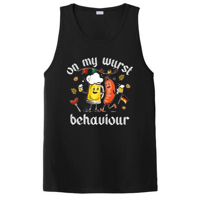 On My Wurst Behavior Funny Bratwurst German Oktoberfest PosiCharge Competitor Tank