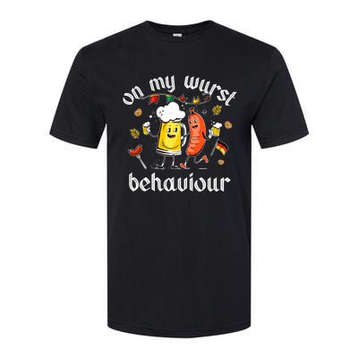 On My Wurst Behavior Funny Bratwurst German Oktoberfest Softstyle CVC T-Shirt