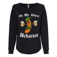 On My Wurst Behavior Funny Bratwurst German Oktoberfest Gift Womens California Wash Sweatshirt