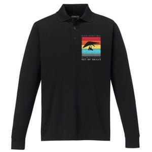 Old Man With Particular Set Of Skill Retro Hang Gliding Performance Long Sleeve Polo