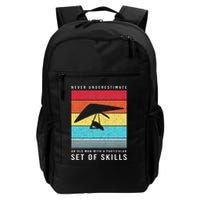 Old Man With Particular Set Of Skill Retro Hang Gliding Daily Commute Backpack
