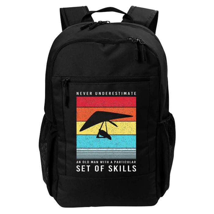 Old Man With Particular Set Of Skill Retro Hang Gliding Daily Commute Backpack