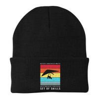 Old Man With Particular Set Of Skill Retro Hang Gliding Knit Cap Winter Beanie