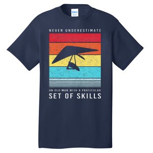 Old Man With Particular Set Of Skill Retro Hang Gliding Tall T-Shirt