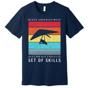 Old Man With Particular Set Of Skill Retro Hang Gliding Premium T-Shirt