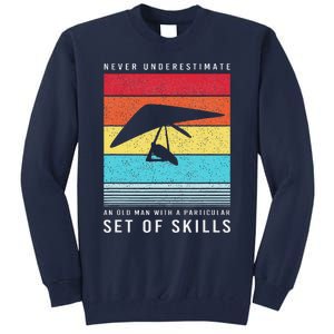 Old Man With Particular Set Of Skill Retro Hang Gliding Tall Sweatshirt