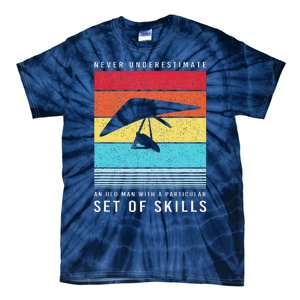 Old Man With Particular Set Of Skill Retro Hang Gliding Tie-Dye T-Shirt