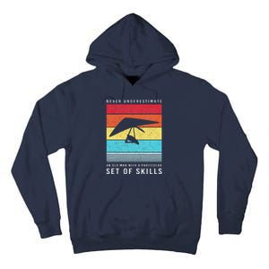 Old Man With Particular Set Of Skill Retro Hang Gliding Tall Hoodie