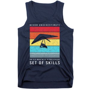 Old Man With Particular Set Of Skill Retro Hang Gliding Tank Top