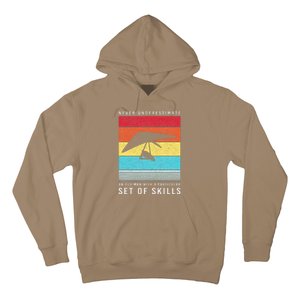 Old Man With Particular Set Of Skill Retro Hang Gliding Hoodie