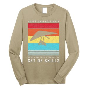 Old Man With Particular Set Of Skill Retro Hang Gliding Long Sleeve Shirt