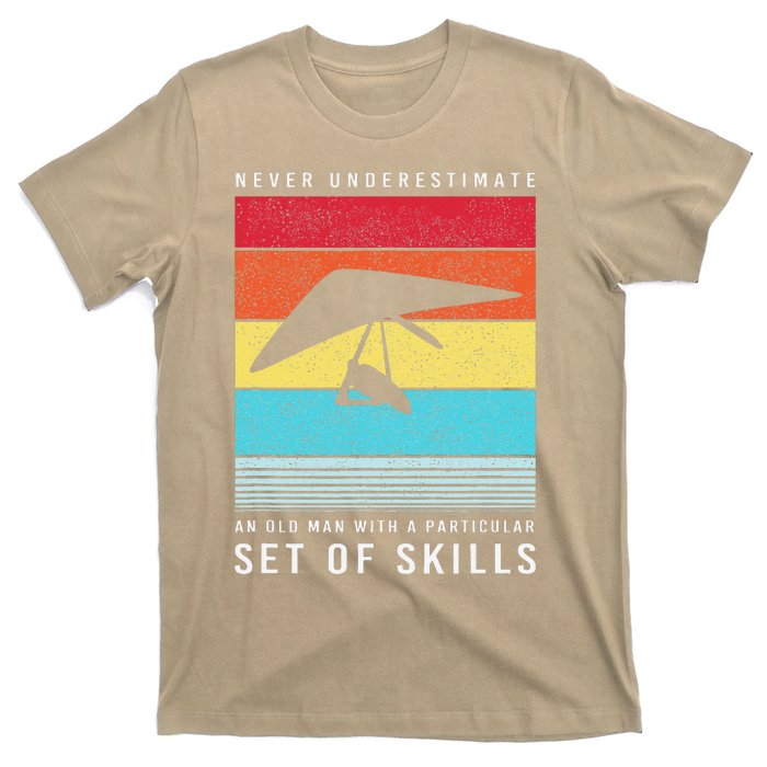 Old Man With Particular Set Of Skill Retro Hang Gliding T-Shirt