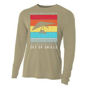 Old Man With Particular Set Of Skill Retro Hang Gliding Cooling Performance Long Sleeve Crew