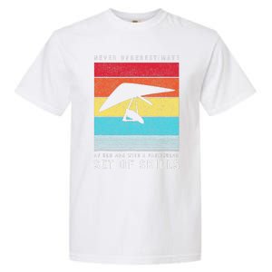 Old Man With Particular Set Of Skill Retro Hang Gliding Garment-Dyed Heavyweight T-Shirt