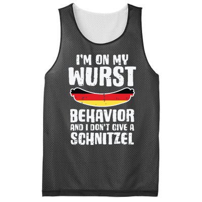 On My Wurst Behavior Dont Give Schnitzel Funny Oktoberfest Mesh Reversible Basketball Jersey Tank