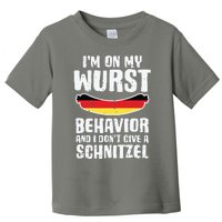 On My Wurst Behavior Dont Give Schnitzel Funny Oktoberfest Toddler T-Shirt