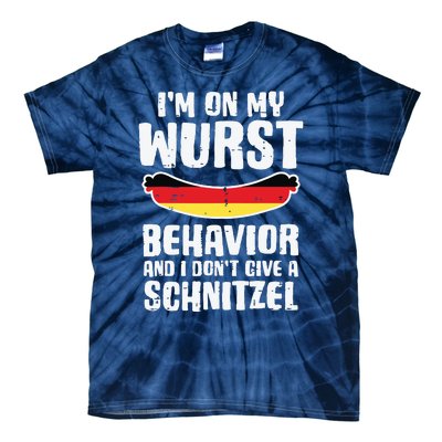 On My Wurst Behavior Dont Give Schnitzel Funny Oktoberfest Tie-Dye T-Shirt