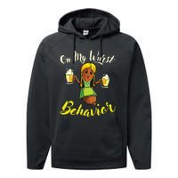 On My Wurst Behavior Funny Bratwurst German Oktoberfest Performance Fleece Hoodie