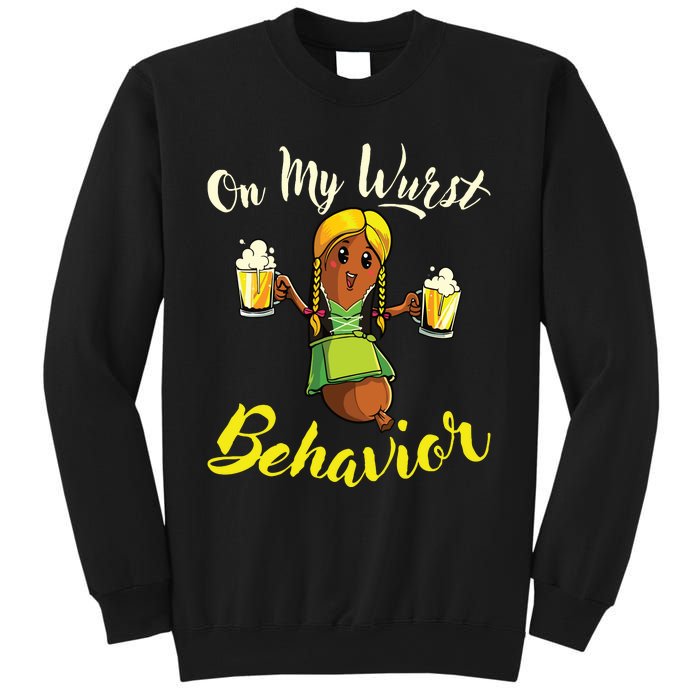 On My Wurst Behavior Funny Bratwurst German Oktoberfest Sweatshirt