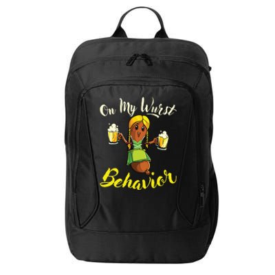 On My Wurst Behavior Funny Bratwurst German Oktoberfest City Backpack