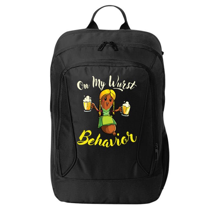 On My Wurst Behavior Funny Bratwurst German Oktoberfest City Backpack