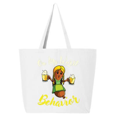 On My Wurst Behavior Funny Bratwurst German Oktoberfest 25L Jumbo Tote