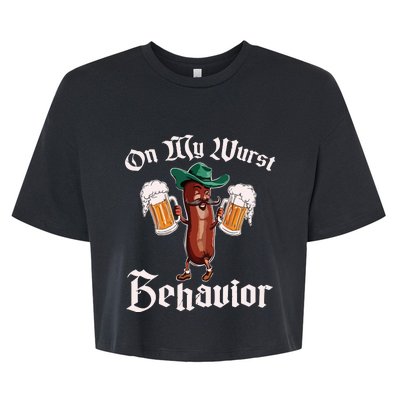 On My Wurst Behavior Funny Oktoberfest Bella+Canvas Jersey Crop Tee