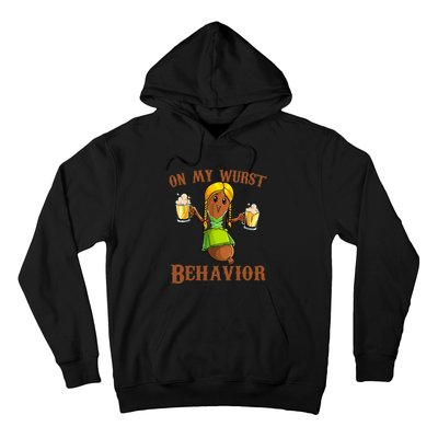 On My Wurst Behavior Bratwurst German Oktoberfest Funny Hoodie