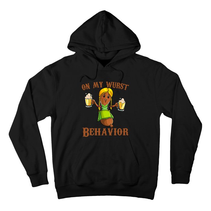 On My Wurst Behavior Bratwurst German Oktoberfest Funny Hoodie