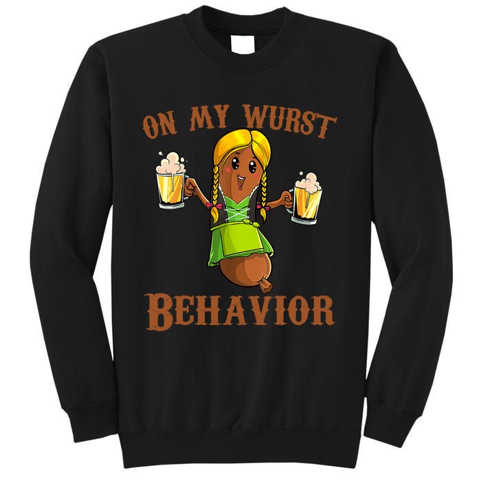 On My Wurst Behavior Bratwurst German Oktoberfest Funny Sweatshirt