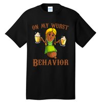 On My Wurst Behavior Bratwurst German Oktoberfest Funny Tall T-Shirt