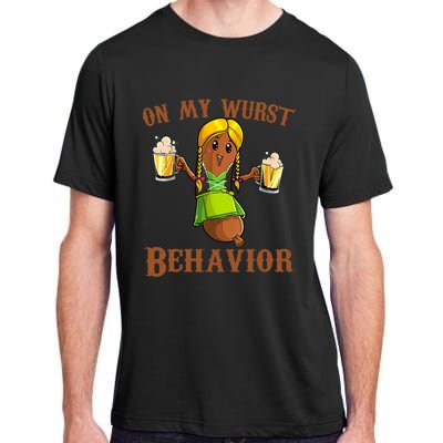 On My Wurst Behavior Bratwurst German Oktoberfest Funny Adult ChromaSoft Performance T-Shirt