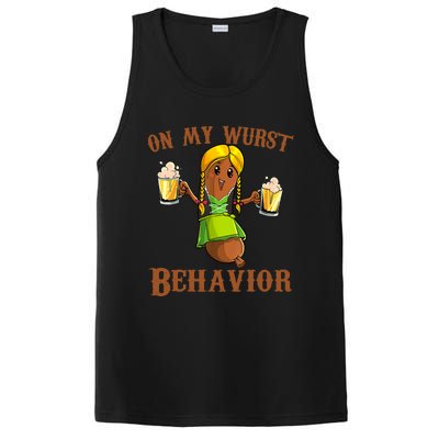 On My Wurst Behavior Bratwurst German Oktoberfest Funny PosiCharge Competitor Tank