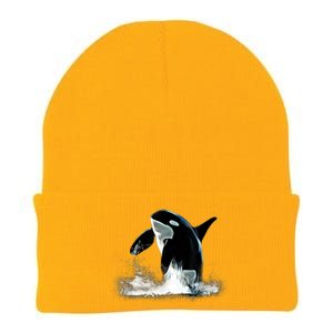 Orca Motif Whale Predator Animals Design Knit Cap Winter Beanie