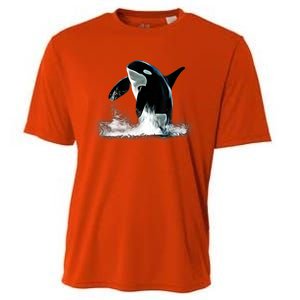 Orca Motif Whale Predator Animals Design Cooling Performance Crew T-Shirt