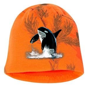 Orca Motif Whale Predator Animals Design Kati - Camo Knit Beanie