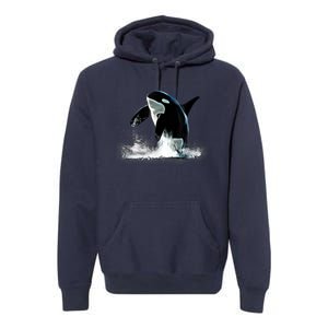 Orca Motif Whale Predator Animals Design Premium Hoodie