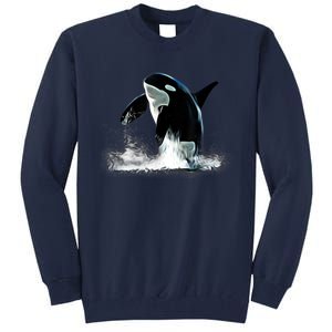 Orca Motif Whale Predator Animals Design Tall Sweatshirt