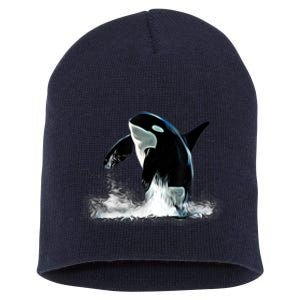 Orca Motif Whale Predator Animals Design Short Acrylic Beanie