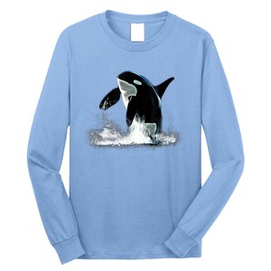 Orca Motif Whale Predator Animals Design Long Sleeve Shirt