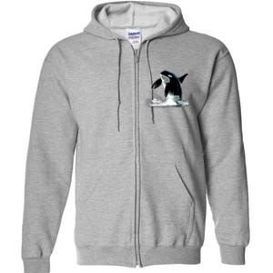 Orca Motif Whale Predator Animals Design Full Zip Hoodie