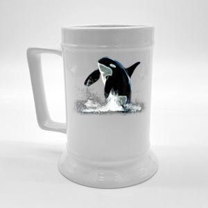 Orca Motif Whale Predator Animals Design Beer Stein