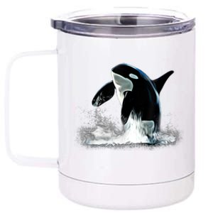 Orca Motif Whale Predator Animals Design 12 oz Stainless Steel Tumbler Cup