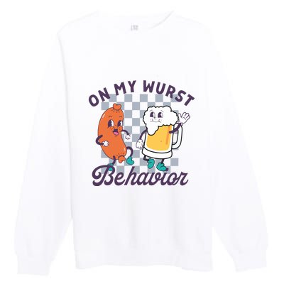 On My Wurst Behavior Funny Oktoberfest Premium Crewneck Sweatshirt