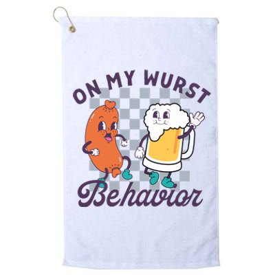 On My Wurst Behavior Funny Oktoberfest Platinum Collection Golf Towel