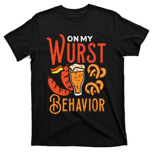 On My Wurst Behavior Funny Bavarian Oktoberfest T-Shirt