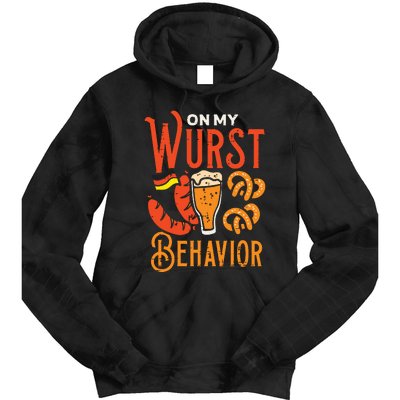 On My Wurst Behavior Funny Bavarian Oktoberfest Tie Dye Hoodie