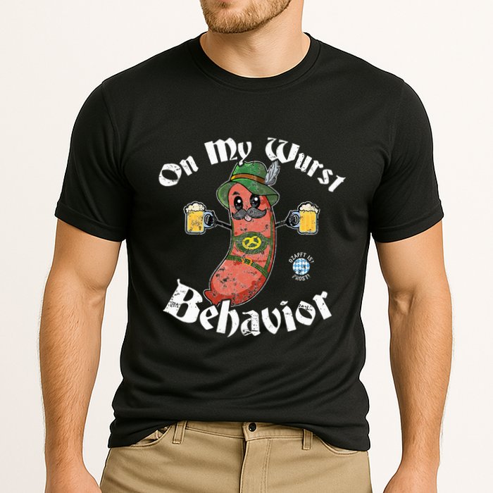 On My Wurst Behavior Funny Bratwurst Oktoberfest Performance Shirt
