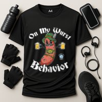 On My Wurst Behavior Funny Bratwurst Oktoberfest Performance Shirt